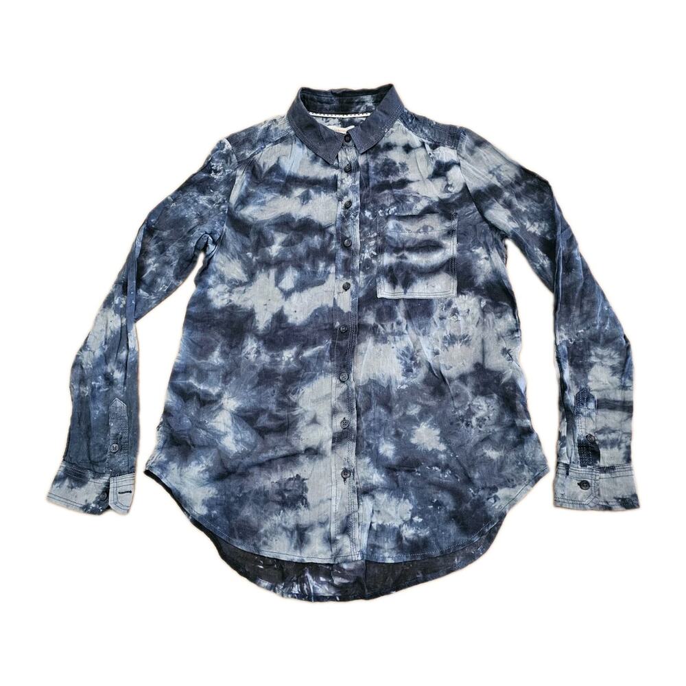 Pilcro and the Letterpress the Cate Classic Tie-Dye Button Down Shirt Small